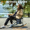 Portal Camping Rocking Chair Outdoors Folding Portable Rocker with Cup Holder Side Pocket Carry Bag, Support 350LBS, Black(Midnight Black)