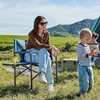 Portal Directors Chair Camping Chairs for Adults with Side Table Folding Lawn Chairs for Adults, Directors Chairs Foldable for Outdoor Chairs for Beach, Travel, Heavy Duty Supports 300LBS, Blue/Grey(Blue)