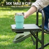 Portal Directors Chair Camping Chairs for Adults with Side Table Folding Lawn Chairs for Adults, Directors Chairs Foldable for Outdoor Chairs for Beach, Travel, Heavy Duty Supports 300LBS, Blue/Grey(Dark Blue)