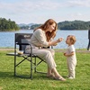 Portal Directors Chair Camping Chairs for Adults with Side Table Folding Lawn Chairs for Adults, Directors Chairs Foldable for Outdoor Chairs for Beach, Travel, Heavy Duty Supports 300LBS, Blue/Grey(Black)