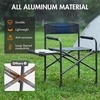 Portal Directors Chair Camping Chairs for Adults with Side Table Folding Lawn Chairs for Adults, Directors Chairs Foldable for Outdoor Chairs for Beach, Travel, Heavy Duty Supports 300LBS, Blue/Grey(Dark Blue)