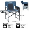 Portal Directors Chair Camping Chairs for Adults with Side Table Folding Lawn Chairs for Adults, Directors Chairs Foldable for Outdoor Chairs for Beach, Travel, Heavy Duty Supports 300LBS, Blue/Grey(Blue)