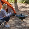 Portal Folding Camping Table, Ultralight Compact Aluminum Mesh Table with Carrying Bag, Small Beach Table Foldable Portable for Sand, Outdoor, Picnic, Camp, Boat, Travel, Black