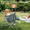 Portal Hammock Camping Chair Folding Rocking Chair Portable Swinging Chair with Cup Holder for Outdoor Lawn Backyard Patio Car Camp Sports Concerts,Support 350 lbs Blue(1 Pack-grey)