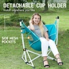 Portal Hammock Camping Chair Folding Rocking Chair Portable Swinging Chair with Cup Holder for Outdoor Lawn Backyard Patio Car Camp Sports Concerts,Support 350 lbs Blue(1 Pack-blue)
