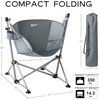 Portal Hammock Camping Chair Folding Rocking Chair Portable Swinging Chair with Cup Holder for Outdoor Lawn Backyard Patio Car Camp Sports Concerts,Support 350 lbs Blue(2 Pack-grey)