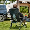 Portal Oversized Folding High Back Portable Lawn Chairs for Adults Outdoor Camp Sports Hunting Fishing Backyard with Hard Armrest Cup Holder Carrying Strap, Supports 400LBS, Blue(Black 2 Packs)