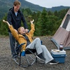 Portal Oversized Folding Rocking Camping Chair Portable Outdoor Rocker with High Back Hard Armrests Carry Bag, Supports 400 lbs(1 Pack-grey/Blue)