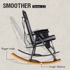 Portal Oversized Folding Rocking Camping Chair Portable Outdoor Rocker with High Back Hard Armrests Carry Bag, Supports 400 lbs(1p-fabric Black)
