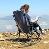 Portal Oversized Folding Rocking Camping Chair Portable Outdoor Rocker with High Back Hard Armrests Carry Bag, Supports 400 lbs(1p-fabric Blue)