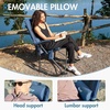 Portal Oversized Folding Rocking Camping Chair Portable Outdoor Rocker with High Back Hard Armrests Carry Bag, Supports 400 lbs(1p-fabric Blue)