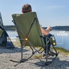 Portal Oversized Folding Rocking Camping Chair Portable Outdoor Rocker with High Back Hard Armrests Carry Bag, Supports 400 lbs(1p-fabric Green)