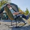 Portal Oversized Folding Rocking Camping Chair Portable Outdoor Rocker with High Back Hard Armrests Carry Bag, Supports 400 lbs(1p-fabric Green)