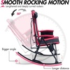 Portal Oversized Folding Rocking Camping Chair Portable Outdoor Rocker with High Back Hard Armrests Carry Bag, Supports 400 lbs(1p-hot Pink)