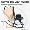 Portal Oversized Folding Rocking Camping Chair Portable Outdoor Rocker with High Back Hard Armrests Carry Bag, Supports 400 lbs(1p-mesh Black Grey)