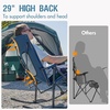Portal Oversized Folding Rocking Camping Chair Portable Outdoor Rocker with High Back Hard Armrests Carry Bag, Supports 400 lbs(1p-mesh Blue)