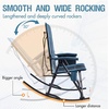 Portal Oversized Folding Rocking Camping Chair Portable Outdoor Rocker with High Back Hard Armrests Carry Bag, Supports 400 lbs(1p-mesh Blue)