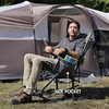 Portal Oversized Folding Rocking Camping Chair Portable Outdoor Rocker with High Back Hard Armrests Carry Bag, Supports 400 lbs(1p-mesh Green)