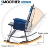 Portal Oversized Folding Rocking Camping Chair Portable Outdoor Rocker with High Back Hard Armrests Carry Bag, Supports 400 lbs(2 Pack-grey/Blue)