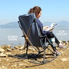 Portal Oversized Folding Rocking Camping Chair Portable Outdoor Rocker with High Back Hard Armrests Carry Bag, Supports 400 lbs(2p-fabric Blue)