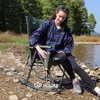 Portal Oversized Folding Rocking Camping Chair Portable Outdoor Rocker with High Back Hard Armrests Carry Bag, Supports 400 lbs(2p-mesh Green)