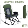 Portal Oversized Folding Rocking Camping Chair Portable Outdoor Rocker with High Back Hard Armrests Carry Bag, Supports 400 lbs(2p-mesh Green)