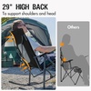 Portal Oversized Folding Rocking Camping Chair Portable Outdoor Rocker with High Back Hard Armrests Carry Bag, Supports 400 lbs(Black Grey)