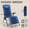 Portal Oversized Mesh Back Zero Gravity Reclining Patio Chairs, XL Padded Seat Folding Patio Lounge Chair with Adjustable Pillows and Cup Holder for Poolside Backyard/Lawn, Support 350lbs(Blue)