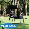 Portal Oversized Mesh Back Zero Gravity Reclining Patio Chairs, XL Padded Seat Folding Patio Lounge Chair with Adjustable Pillows and Cup Holder for Poolside Backyard/Lawn, Support 350lbs(Mesh Green)