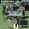Portal Portable Camping Table Aluminum Folding Camp Table Roll Up Table with 1 Adjustable Leg, Mesh Layer and Carry Bag for Outdoor, Picnic, Grill, Kitchen, Silver, Large Space (47.2 x 27.6 inch)