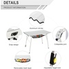 Portal Portable Camping Table Aluminum Folding Camp Table Roll Up Table with 1 Adjustable Leg, Mesh Layer and Carry Bag for Outdoor, Picnic, Grill, Kitchen, Silver, Large Space (47.2 x 27.6 inch)
