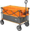 PORTAL Collapsible Folding Wagon Utility Cart with Wheels Heavy Duty Foldable Garden Wagon with Cup Holder& Side Pocket, for Camping, Outdoor, Shopping
