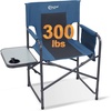 Portal Directors Chair Camping Chairs for Adults with Side Table Folding Lawn Chairs for Adults, Directors Chairs Foldable for Outdoor Chairs for Beach, Travel, Heavy Duty Supports 300LBS, Blue/Grey(Blue)