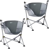 Portal Hammock Camping Chair Folding Rocking Chair Portable Swinging Chair with Cup Holder for Outdoor Lawn Backyard Patio Car Camp Sports Concerts,Support 350 lbs Blue(2 Pack-grey)
