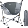 Portal Hammock Camping Chair Folding Rocking Chair Portable Swinging Chair with Cup Holder for Outdoor Lawn Backyard Patio Car Camp Sports Concerts,Support 350 lbs Blue(1 Pack-grey)