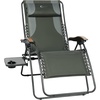 Portal Oversized Mesh Back Zero Gravity Reclining Patio Chairs, XL Padded Seat Folding Patio Lounge Chair with Adjustable Pillows and Cup Holder for Poolside Backyard/Lawn, Support 350lbs(Grey/Green)