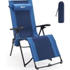 Portal Oversized Mesh Back Zero Gravity Reclining Patio Chairs, XL Padded Seat Folding Patio Lounge Chair with Adjustable Pillows and Cup Holder for Poolside Backyard/Lawn, Support 350lbs(Blue)