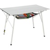 Portal Portable Camping Table Aluminum Folding Camp Table Roll Up Table with 1 Adjustable Leg, Mesh Layer and Carry Bag for Outdoor, Picnic, Grill, Kitchen, Silver, Large Space (47.2 x 27.6 inch)
