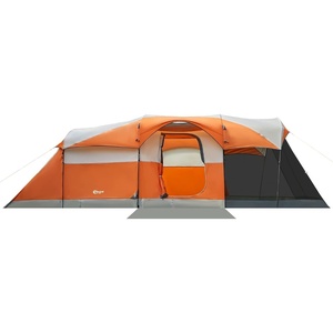 PORTAL 6/8/10 Person Family Camping Tent with Screen Room, Water Resistant Big Tunnel Tents with Rainfly, Large Family Tent for Camping, Outdoor, Patio(Orange)