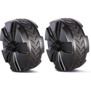 PORTAL Outdoor Garden Carts Replacement Plastic Wheels with TPR Tread 8″ Diameter X 3.4″ Wide for Utility Wagon Cart All-Terrain Wheel
