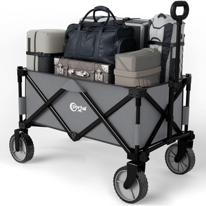 Portal Collapsible Wagon Cart, Heavy Duty Foldable Wagons Carts with Wheels, Folding Utility Wagon for Camping, Shopping, Garden, Sports, Beach