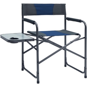 Portal Directors Chair Camping Chairs for Adults with Side Table Folding Lawn Chairs for Adults, Directors Chairs Foldable for Outdoor Chairs for Beach, Travel, Heavy Duty Supports 300LBS, Blue/Grey(Dark Blue)