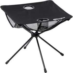 Portal Folding Camping Table, Ultralight Compact Aluminum Mesh Table with Carrying Bag, Small Beach Table Foldable Portable for Sand, Outdoor, Picnic, Camp, Boat, Travel, Black