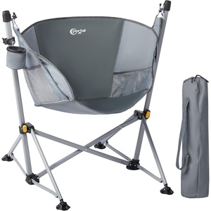 Portal Hammock Camping Chair Folding Rocking Chair Portable Swinging Chair with Cup Holder for Outdoor Lawn Backyard Patio Car Camp Sports Concerts,Support 350 lbs Blue(1 Pack-grey)