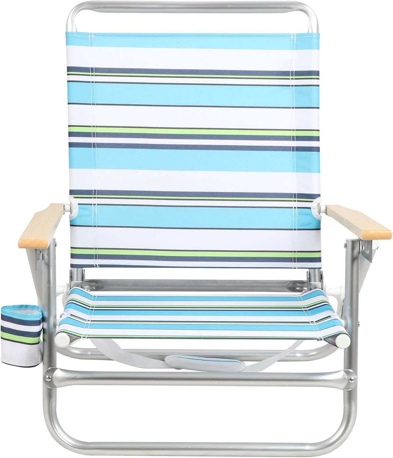 image:imagePortal Beach Chair 4 Position Folding Beach Chairs with Backpack Straps Lightweight Low Beach Chairs for Adults Support up to 225 lbs GreenBlue
