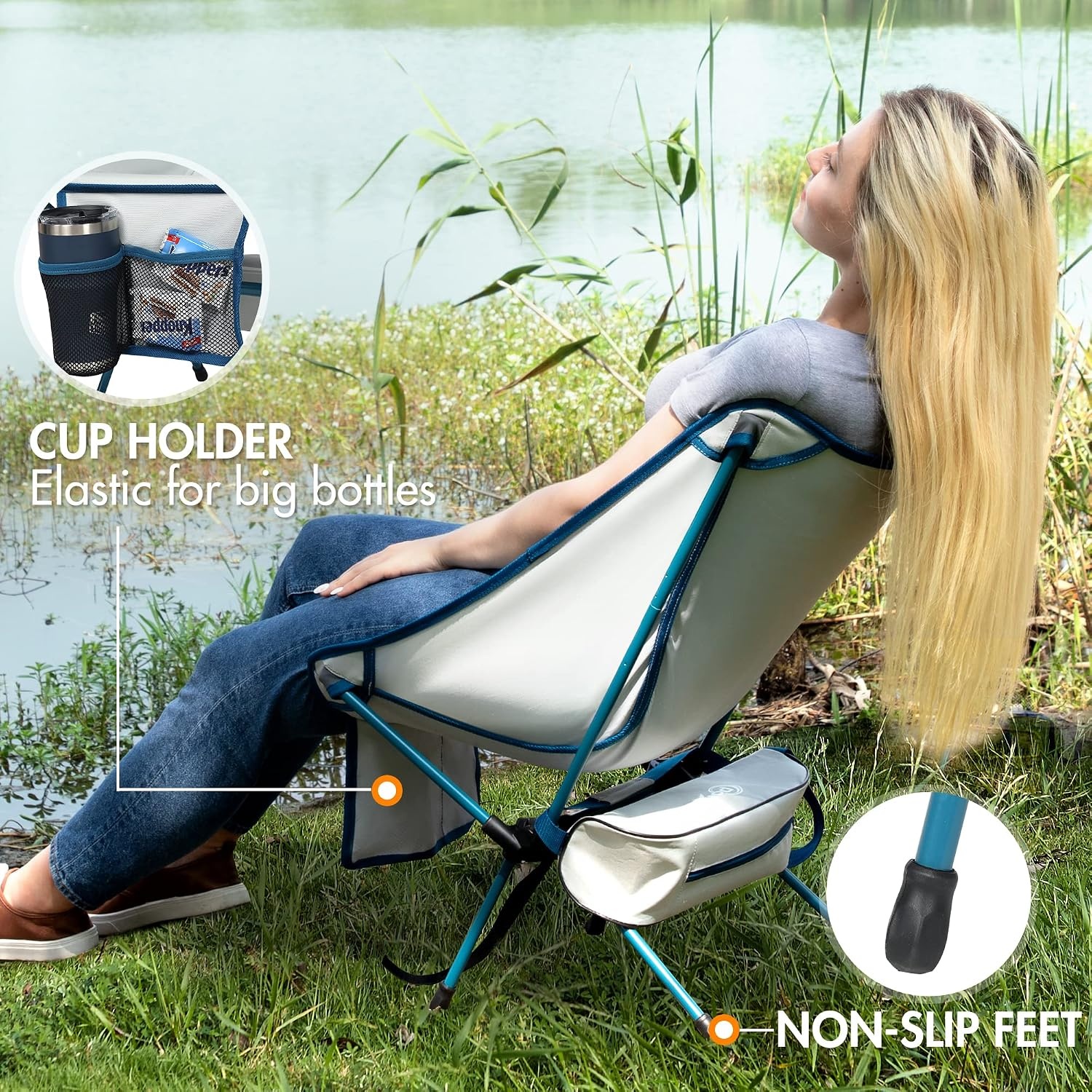 image:imagePortal Folding Camp Chairs Portable Backpacking Chair Comapct Beach Chair for Hiking Travel Outdoor Sports Picnic Garden Festival Lightweight 225LBS
