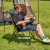 PORTAL Oversized Folding Camping Chair High Back Portable Lawn Chairs for Adults Outdoor Sports with Hard Armrest Cup Holder，Supports 400LBS Black(Black)