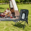 PORTAL Oversized Folding Camping Chair High Back Portable Lawn Chairs for Adults Outdoor Sports with Hard Armrest Cup Holder，Supports 400LBS Black(Black 2 Packs)