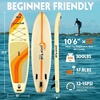 PORTAL SUP Inflatable Paddle Board for Adults 10’6” Stand Up Paddleboard,Non-Slip Deck Blow up Paddle Boards with Adjustable Paddle, Carry Bag, and Repair Kit(10ft Beige)