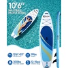 PORTAL SUP Inflatable Paddle Board for Adults 10’6” Stand Up Paddleboard,Non-Slip Deck Blow up Paddle Boards with Adjustable Paddle, Carry Bag, and Repair Kit(Ocean Blue)